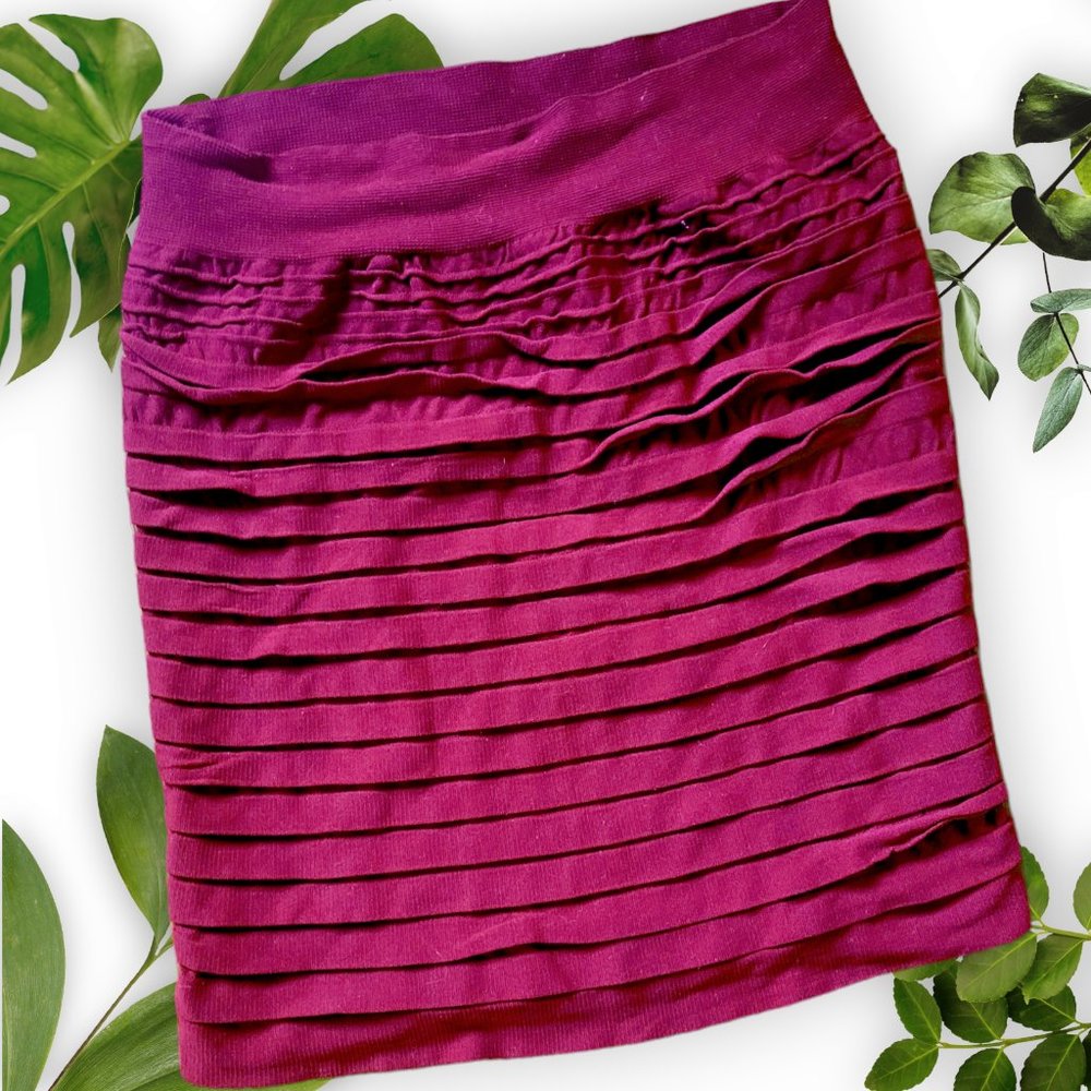 Berry Red Ruffle Mini Skirt, Sz X-Small 🛒Add-for-$5